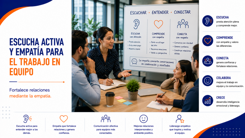 escucha activa y empatía para el trabajo en equipo